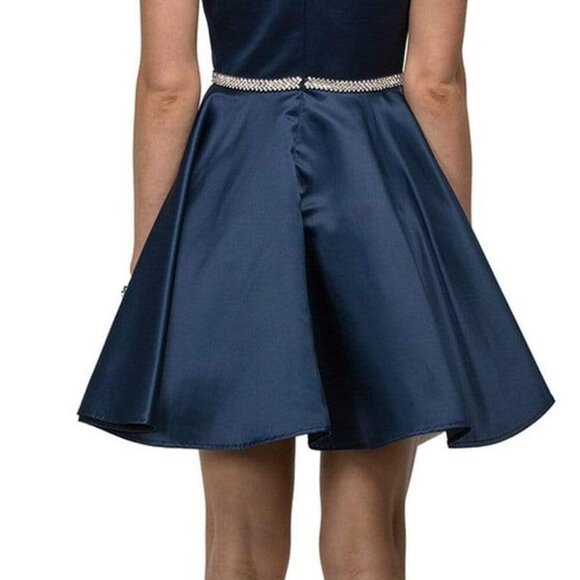 NWT Dancing Queen 9504 Homecoming Dress Silver size XS - Picture 3 of 7